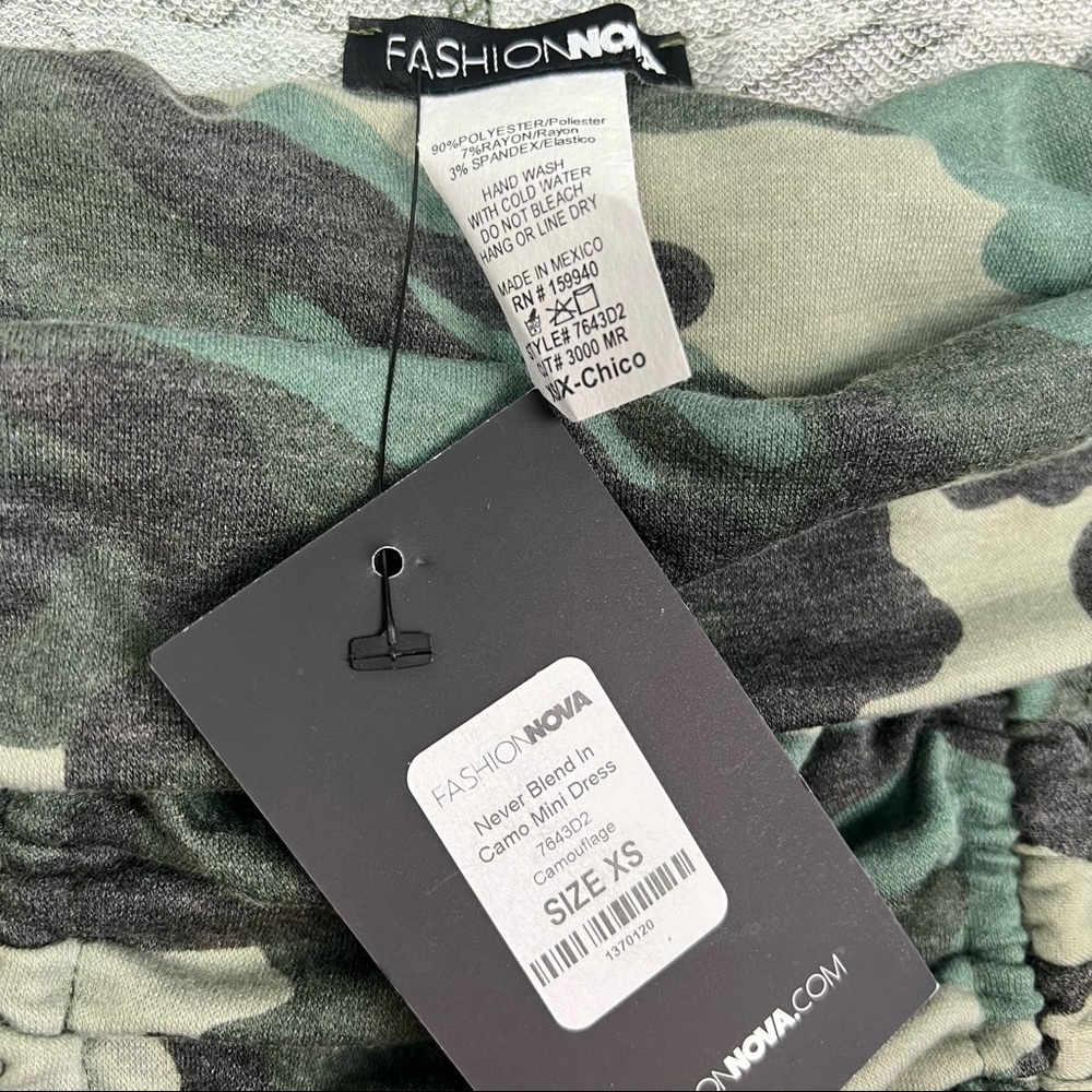 Never Blend In Camo off Shoulder Midi Dress XS NWT - Picture 5 of 7